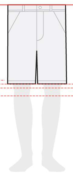 measurements men's shorts 10 inches