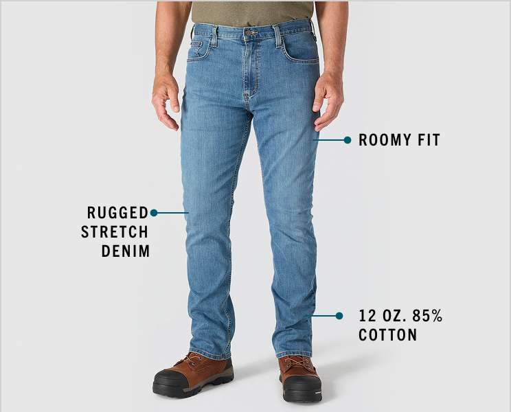 茶 coto Men's Relaxed Straight Rugged Flex Work Jeans | Carhartt
