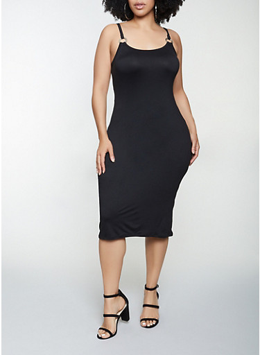 black bodycon dress plus size x ring