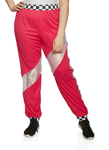 checked joggers womens