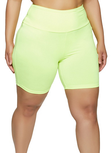 plus size neon biker shorts