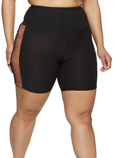 plus size mesh biker shorts