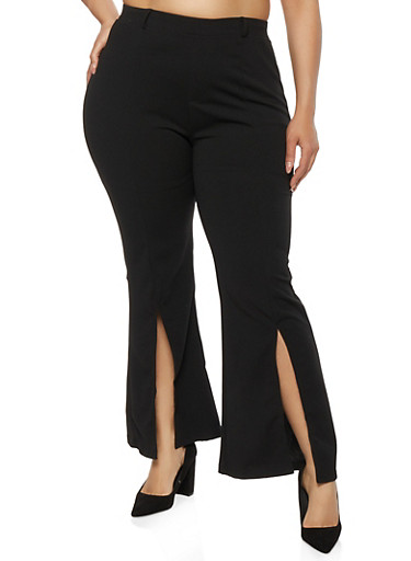 plus size black flare pants