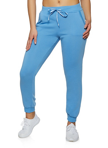 drawstring fleece joggers