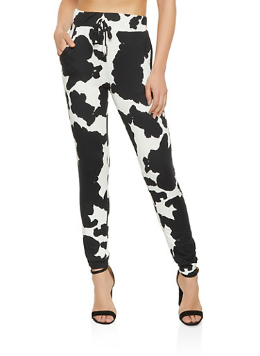 topshop cow print joggers