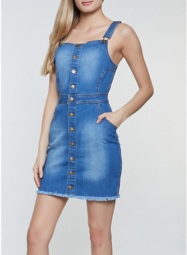 denim rainbow dress