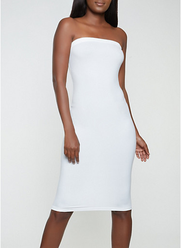 white bodycon tube dress