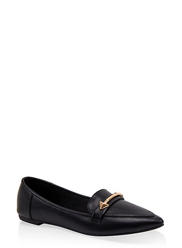 metallic pointed toe flats