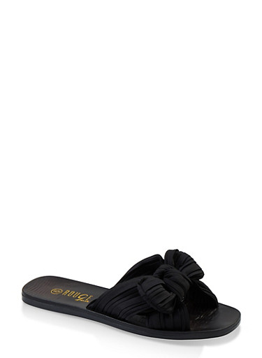 knotted bow slide sandals