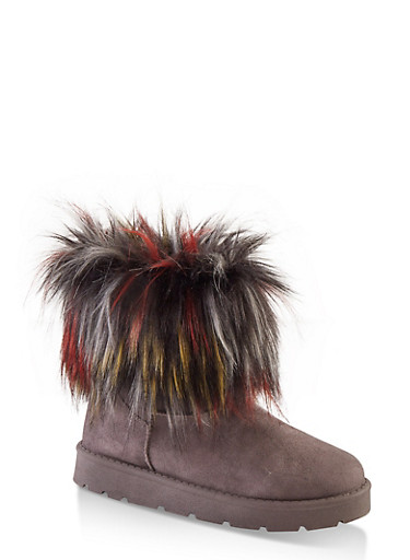 shaggy faux fur boots