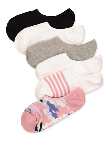 6 Pack Assorted Camo Socks Rainbow