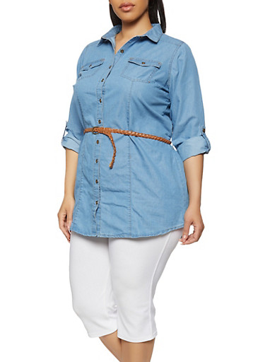 plus size denim tunic