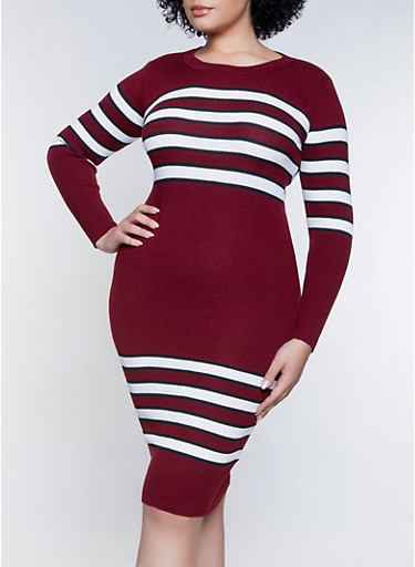 burgundy sweater dress plus size