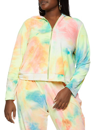 plus size tie dye tracksuit