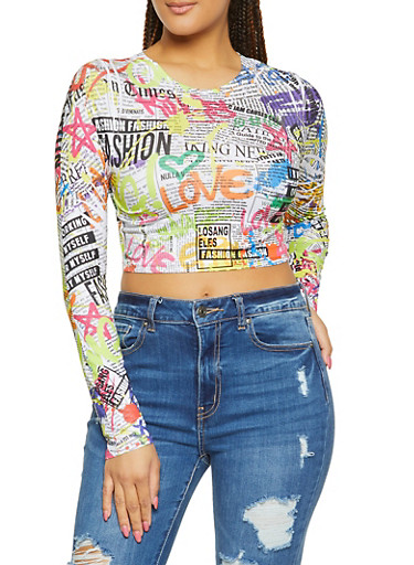 white crew neck crop top