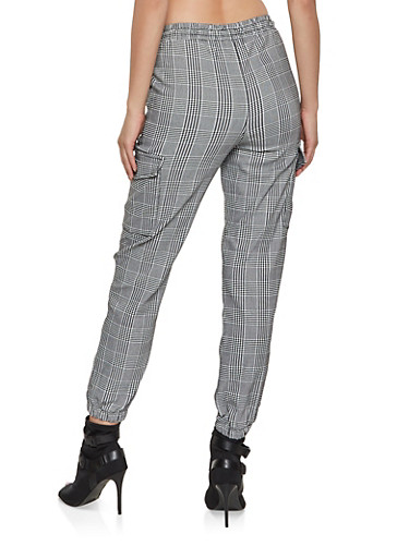 plaid cargo joggers