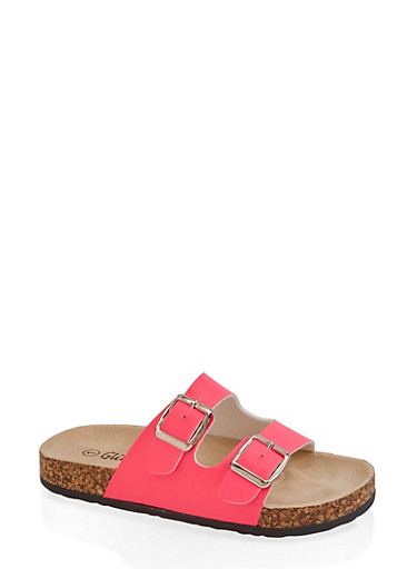 neon footbed sandals