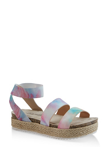 elastic strap platform sandals