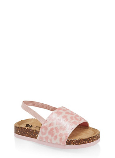 leopard footbed sandals