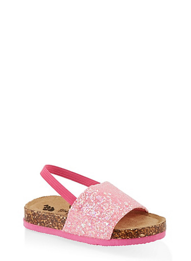glitter footbed sandals