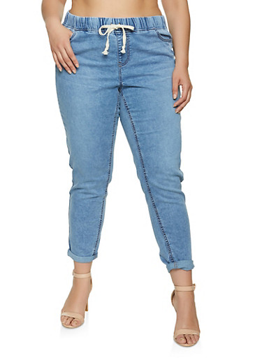 jeans with drawstring waist