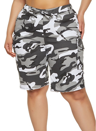 plus size camo cargo shorts