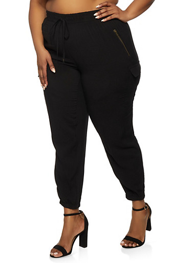 plus size drawstring joggers