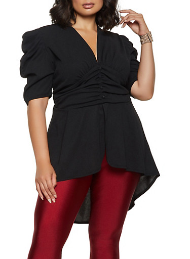 plus size high low peplum top