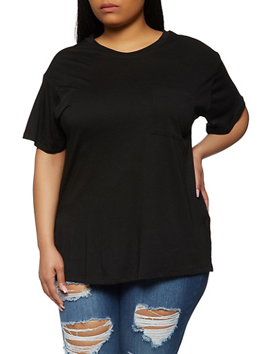 Plus Size Basic Oversized T Shirt - Rainbow