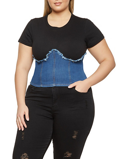 denim bustier top plus size