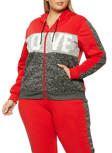 red plus size sweatshirt