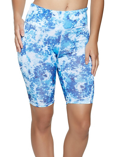 blue camo biker shorts