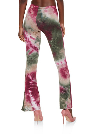 pink tie dye flare pants