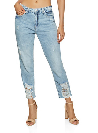 Highway Distressed Raw Hem Jeans