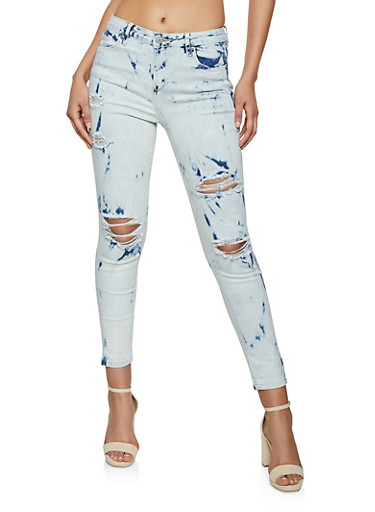 acid wash distressed jeans