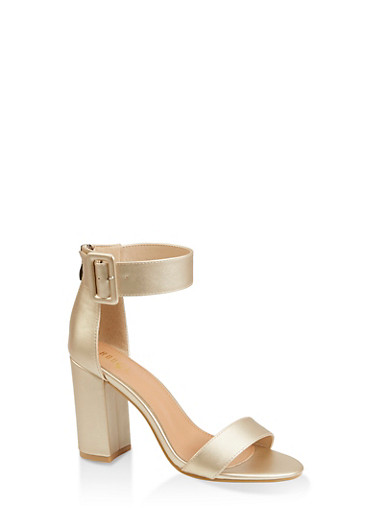 gold block heels size 11
