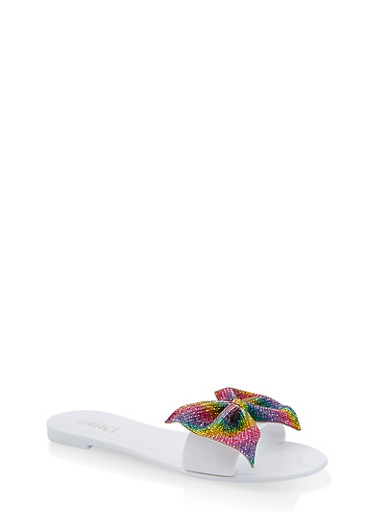 rainbow rhinestone sandals