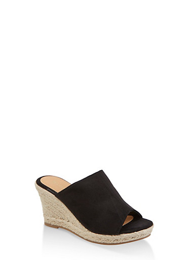 black suede espadrille wedges