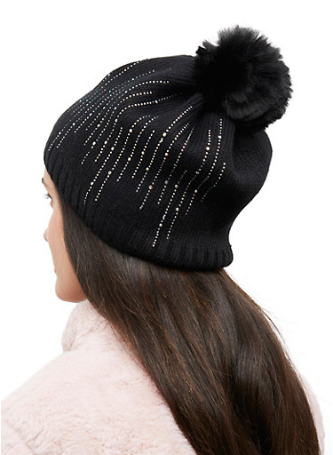 bling pom pom hat