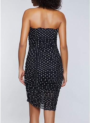 ruched-polka-dot-mesh-dress-rainbow