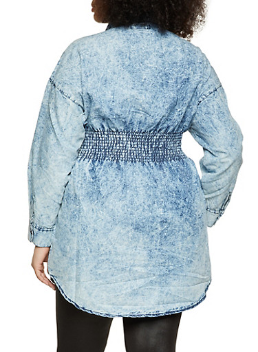 denim shacket plus size