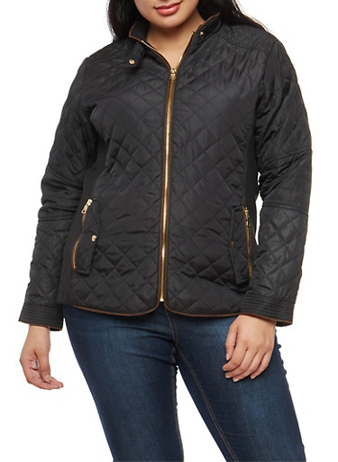 Plus Size Quilted Barn Jacket Rainbow