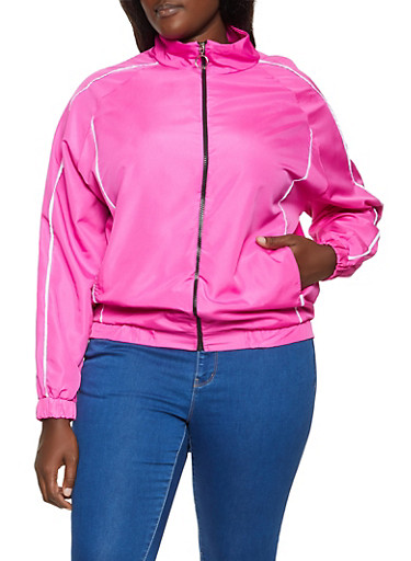 neon pink jean jacket