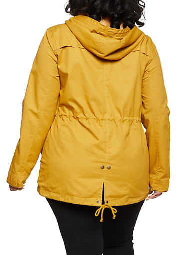 plus size green anorak jacket