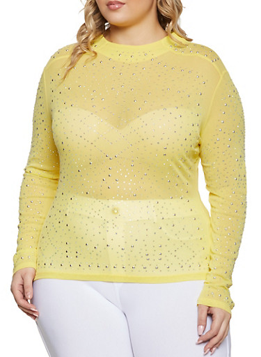 plus size neon yellow top