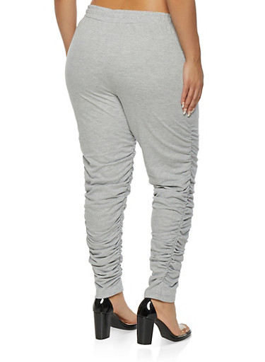 drawstring ruched sweatpants