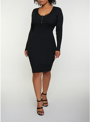 scoop neck sweater dress