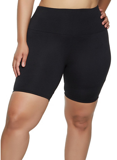 plus size black cycling shorts