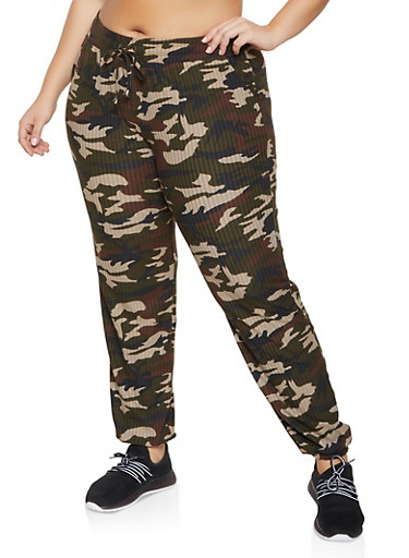 plus size camo cargo joggers