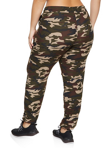 plus size camo jogger pants